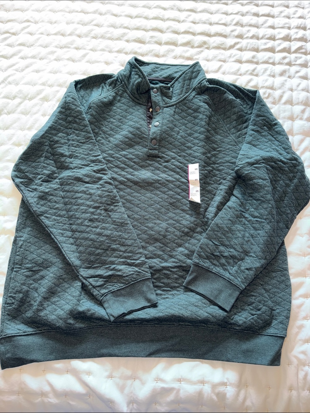 Goodfellow & Co Quilted Zip-Style Pullover Sweater - Teal Green